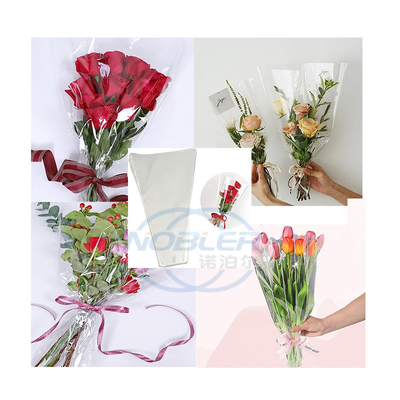 Διαφανές σελοφάν τσαντών 100 PC λουλουδιών μανικιών ανθοδεσμών για το λουλούδι