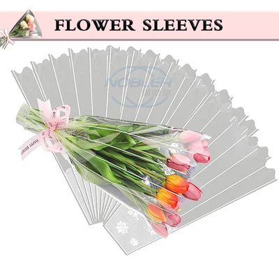 Μίας χρήσης πλαστικές τυλίγοντας τσάντες μανικιών ανθοδεσμών λουλουδιών σελοφάν με το ντεκόρ δαντελλών
