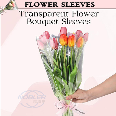 Μίας χρήσης πλαστικές τυλίγοντας τσάντες μανικιών ανθοδεσμών λουλουδιών σελοφάν με το ντεκόρ δαντελλών
