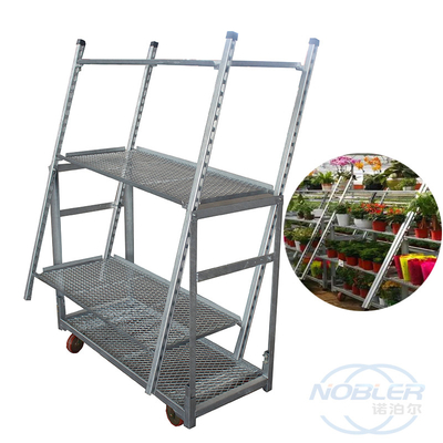 Danish Trolley 2 Directional Rubber Wheel Push and Pull Τύπος Flower Trolley Folding