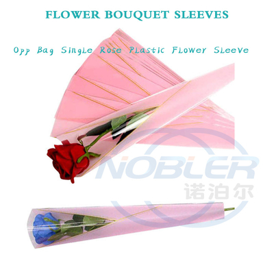 Clear Custom Printing Opp Ανθοδέσμη μανίκια Single Rose Diy Συσκευασία δώρου