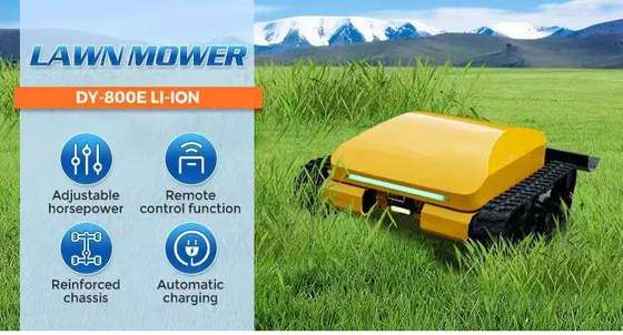 Τηλεκατευθυνόμενο έξυπνο ερπυστριοφόρο χλοοκοπτικό, με μπαταρία φωσφορικού σιδήρου λιθίου (LiFePO₄), τετρακίνηση, εξοικονόμηση ενέργειας και φιλικό προς το περιβάλλον, και 3 ώρες συνεχούς λειτουργίας.