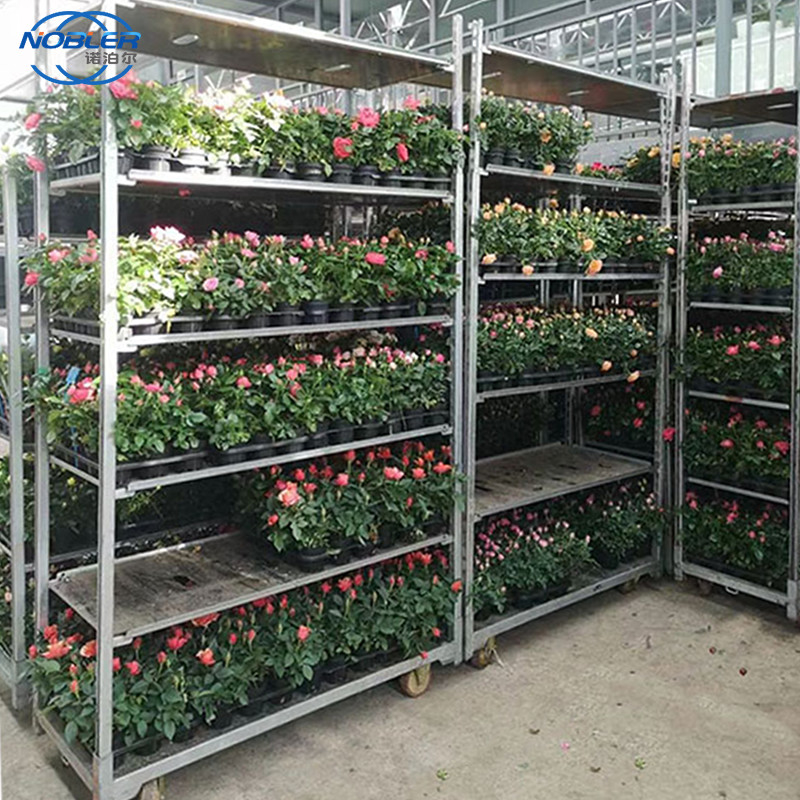 Danish Trolley 2 Directional Rubber Wheel Push and Pull Τύπος Flower Trolley Folding